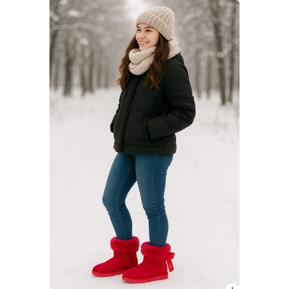 Juicy Couture Women's Slip On Winter Snow Boots Fur Lining Booties 8 - Picture 2 of 10